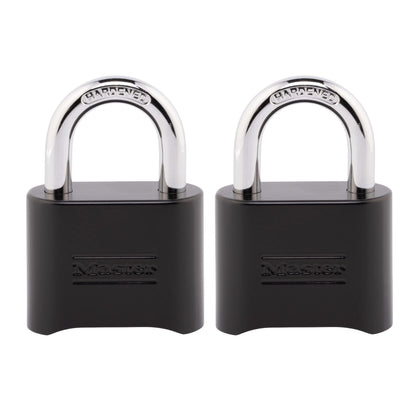 Master Lock Black Combination Padlock, Set Your Own Combo Lock, Weather Resistant Indoor and Outdoor Padlocks with Code for Gym Locker, Gate, Shed, 2 Pack, 178EC2 🍁 All In One Marketplace Canada