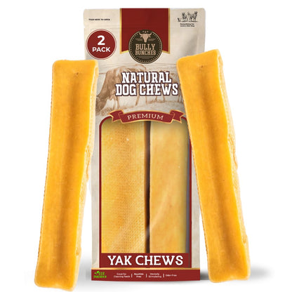 Bully Bunches Large Authentic Yak Cheese Himalayan Chews for Large Dogs & Heavy Chewers - All Natural Dog Treat Dental Chews, Made with Real Yak Milk - Lactose & Rawhide Free (2 Pk) 🍁 All In One Marketplace Canada