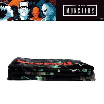 Franco Collectibles Universal Monsters Frankenstein Halloween Horror Throw Blanket, Super Soft Cozy Plush Bedding, 50" x 70", (Officially Licensed Product)