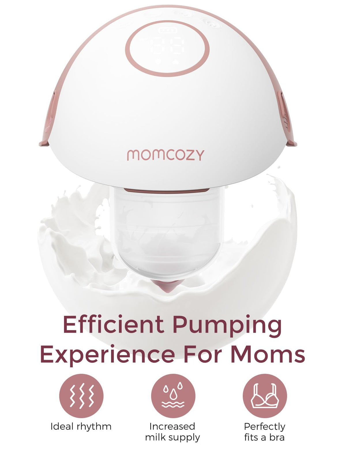 Momcozy Breast Pump Hands Free Mobile Style | M6, Wearable Breastfeeding Pump Ideal Rhythm for More Milk, DoubleFit Flange More Fit & Discreet with 3 Modes & 9 Levels, 24mm (Cozy Red, 2 Count) 🍁 All In One Marketplace Canada
