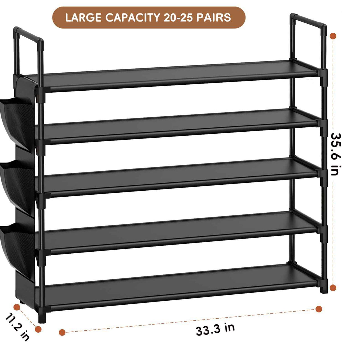 Shoe Rack 5 Tier Shoe Organizer Shoe Storage 20-25 Pairs for Closet Entryway Shoes Holder Space Saving Tall Shoes Shelf for Bedroom Garage Door 🍁 All In One Marketplace Canada