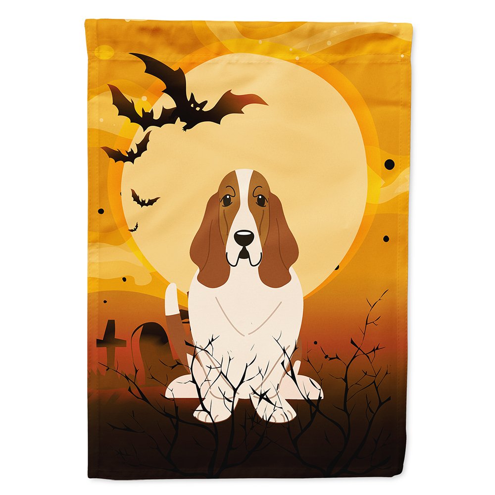 Caroline's Treasures BB4287CHF Halloween Basset Hound Flag Canvas House Size, Large, Multicolor