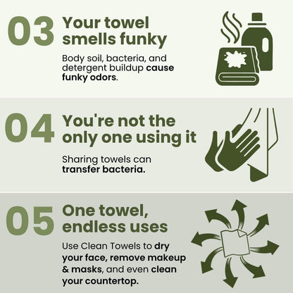 Clean Skin Club Bamboo Viscose Clean Towels® XL 100% USDA Biobased Face Towel, Disposable Face Towelette, Makeup Remover Dry Wipes, Ultra Soft, 50 Ct, 1 Pack 🍁 All In One Marketplace Canada