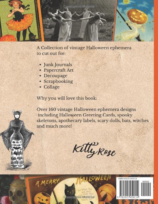 Vintage Halloween Ephemera: Spooky Image Collection To Cut Out For Junk Journals, Collages, Decoupage, Scrapbooking And Paper Craft