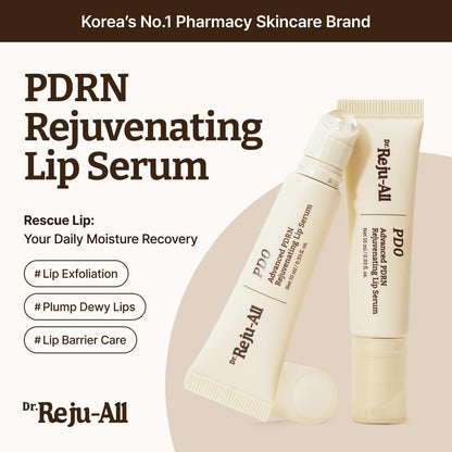 Dr. Reju-All Advanced PDRN Rejuvenating Lip Serum - Hydrating Lip Balm with Lipozip PDRN for Glowy, Dewy Lips - Gentle Exfoliating & Smoothing Lip Moisturizer - Hibiscus & Lactic Acid - 10ml 🍁 All In One Marketplace Canada