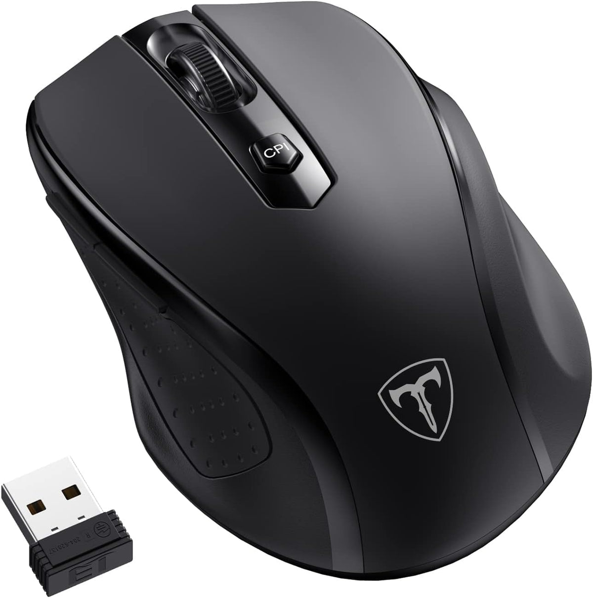 LODVIE Wireless Mouse for Laptop,2400 DPI Wireless Computer Mouse with 6 Buttons,2.4G Ergonomic USB Cordless Mouse,15 Months Battery Life Mouse for Laptop PC Mac Computer Chromebook MacBook-Black 🍁 All In One Marketplace Canada