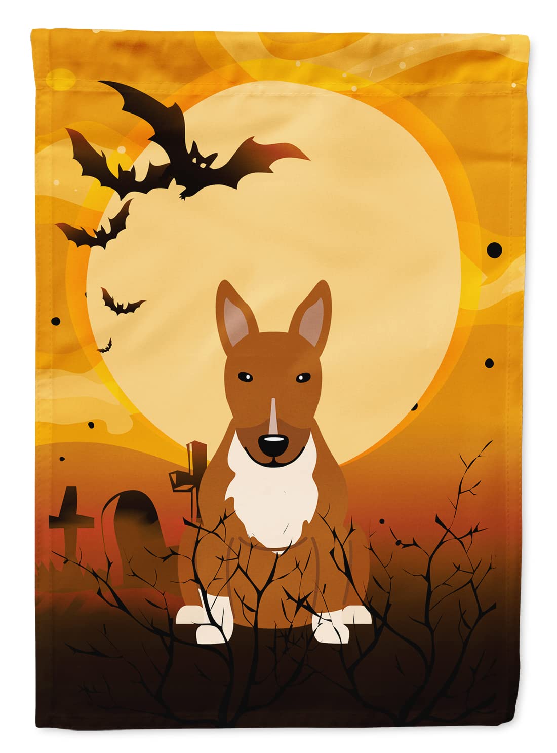 Caroline's Treasures BB4400GF Halloween Bull Terrier Red Garden Size Flag, Small, Multicolor