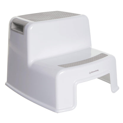 Dreambaby - 2 Up Toddler Step Stool With Non Slip Base, Kids Step Stool for Bathroom, Potty Training and Kitchen, Holds up to 175lbs - Grey & White 🍁 All In One Marketplace Canada