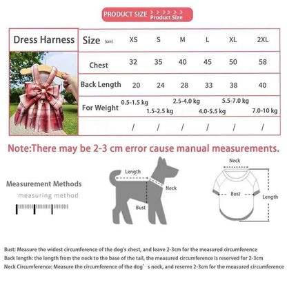 Baby Doll Bow Dog Dress Harness and Leash Set | Dog Walking Set