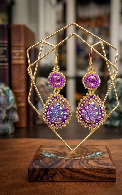 Drop Beaded Earrings pink collection