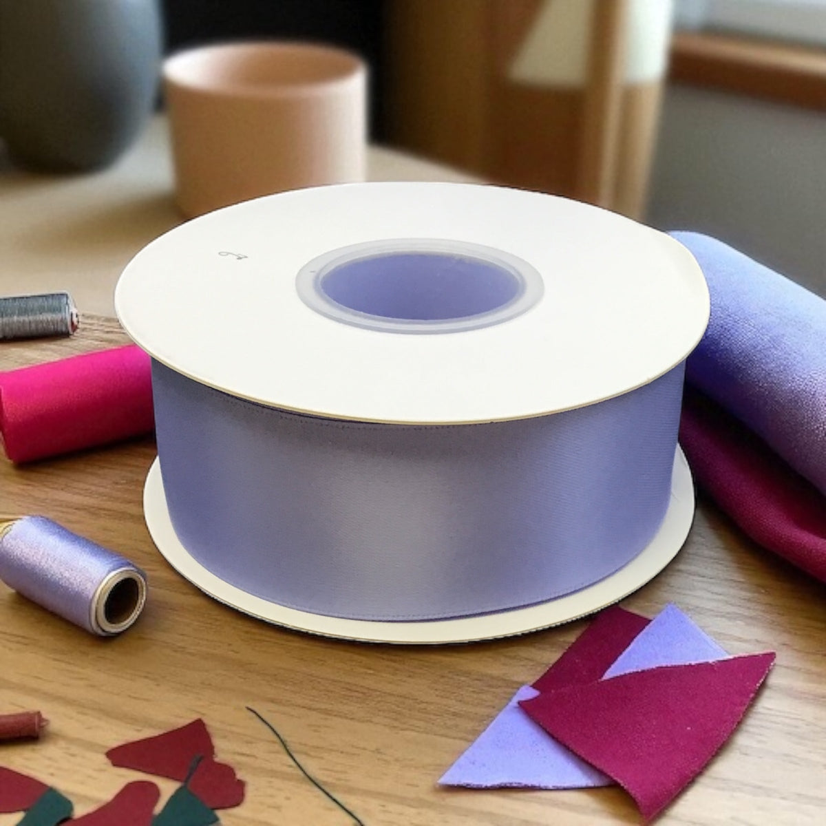 Satin Ribbon Double Face Lavender #447 -3.8 cm Wide