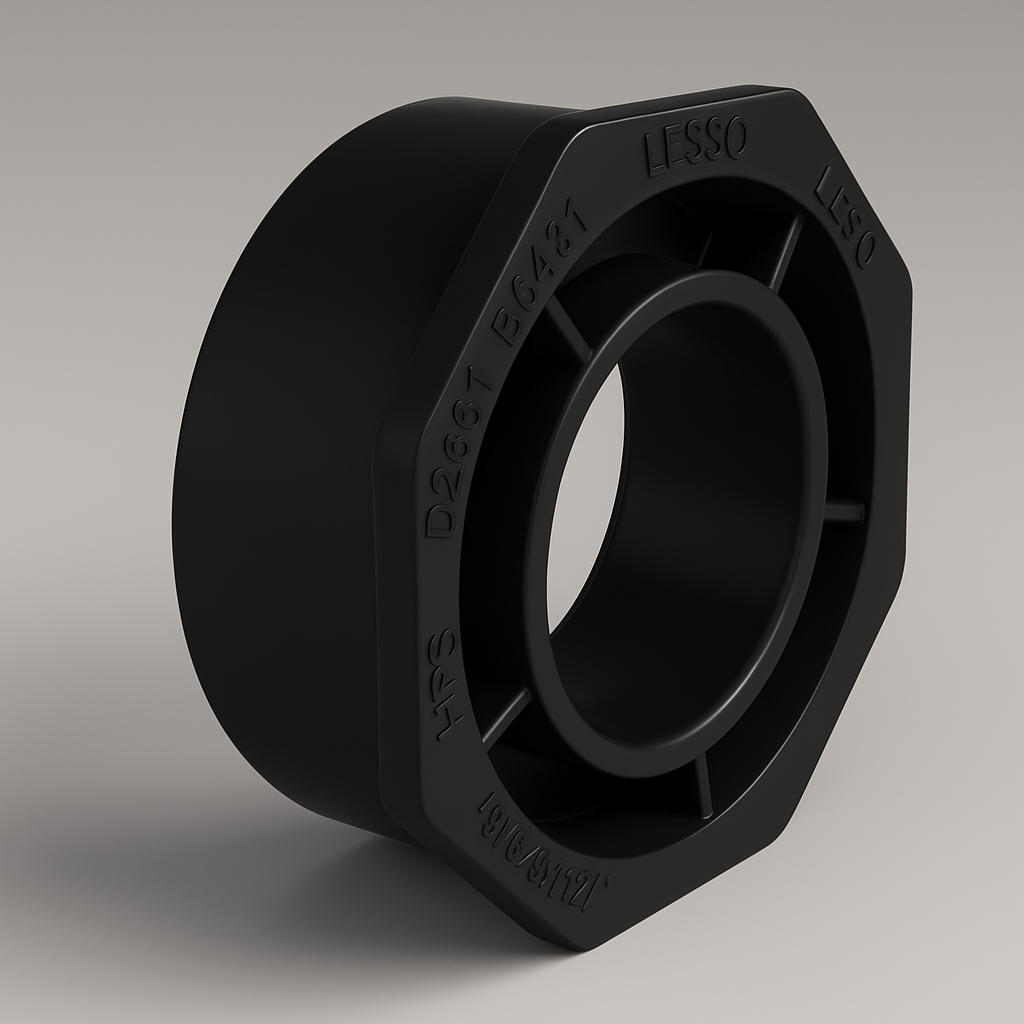 LESSO ABS Flush Bushing — Spigot × Hub DWV, cUPC Certified