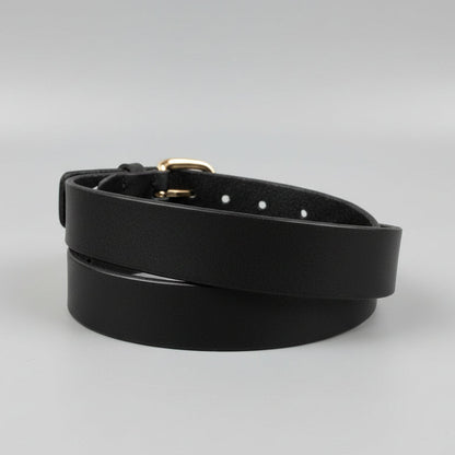 Keldon Women’s Italian Leather Belt with Rose Gold Roller Buckle