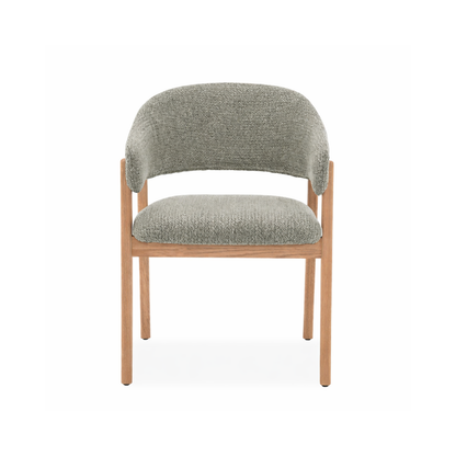 Fiol Dining Chair – Mint Green Upholstery & Natural Wood Frame