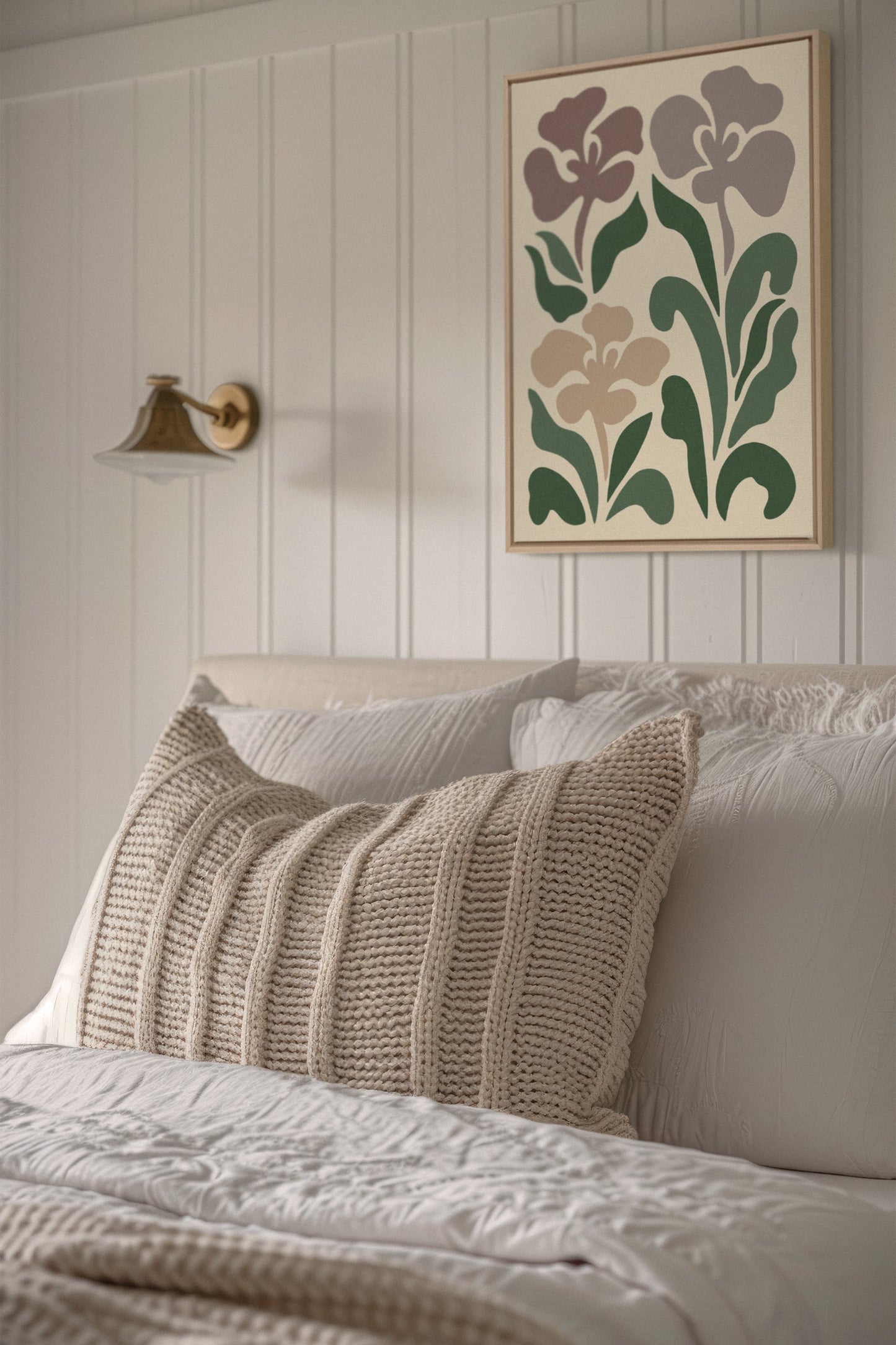 BEIGE PETALS, gedruckte Leinwand
