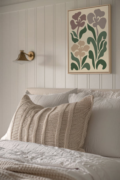 BEIGE PETALS, gedruckte Leinwand