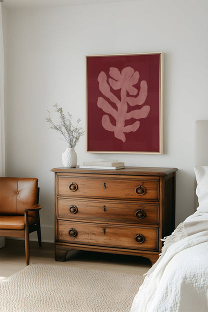 ROTE KIRSCHBLÜTE, Werk auf gespannter Leinwand