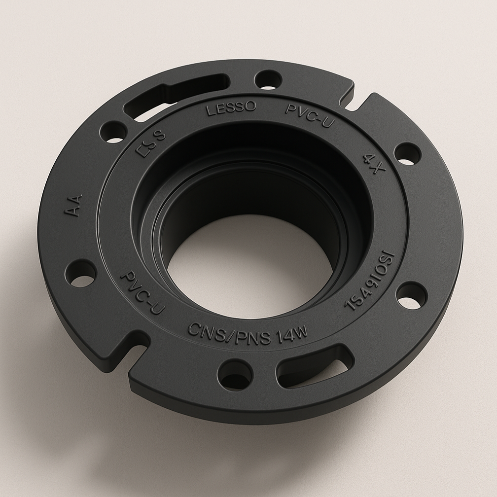 LESSO ABS Closet Flange — 4×3 Hub, Adjustable Ring DWV, cUPC