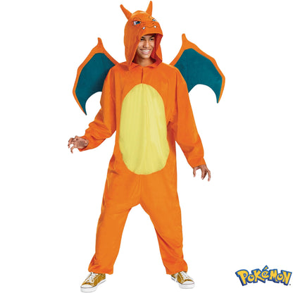 Disguise unisex-adult Charizard Costume Deluxe Official Pokemon Halloween Costume With Wings, Medium (38-40)