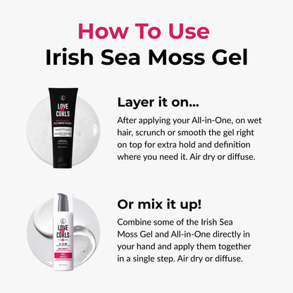 Love Ur Curls Irish Sea Moss Hair Gel, Medium Hold Hair Styling Curling Gel for Defined Curly Hair, Waves & Coils, Vegan, Cruelty Free, 236mL 🍁 All In One Marketplace Canada