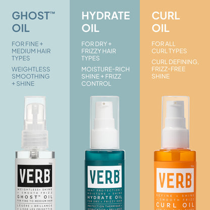 VERB Ghost Oil, 2 fl oz- Weightless Hair Oil for Fine to Medium Hair – Smooths Frizz, Adds Shine – No Parabens, Gluten or Harmful Sulfates 🍁 All In One Marketplace Canada