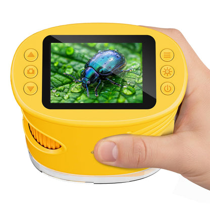 Temodu Kids Microscope 2.0" Screen 1000X Digital Microscope for Kids, Mini Pocket Handheld Microscopes for Children Birthday Festival Gift, Science Education Fun Toys for Boys Girls Ages 4-12 (Yellow) 🍁 All In One Marketplace Canada