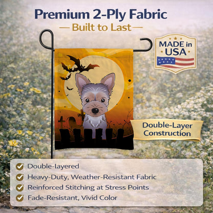 Caroline's Treasures BB1790GF Halloween Yorkie Puppy Garden Size Flag, Small, Multicolor