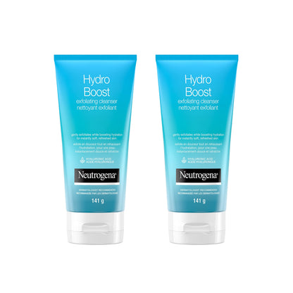 Neutrogena Hydro Boost Exfoliating Face Scrub - Hyaluronic Acid and Aha - Gel Cream Face Cleanser - Non-comedogenic - Blue, Pack of 2 (2x141ml) 🍁 All In One Marketplace Canada