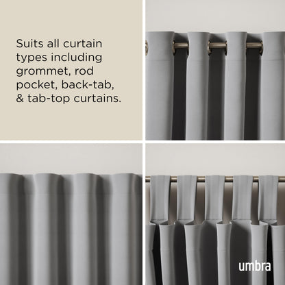 Umbra Twilight Double Curtain Rod Set – Wrap Around Design Ideal for Blackout or Room Darkening Panels, 66 to 144 Inches, Nickel 🍁 All In One Marketplace Canada
