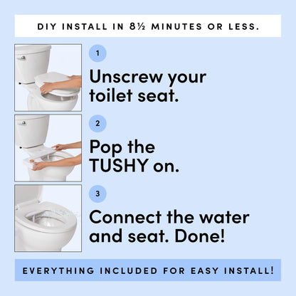 TUSHY Classic 3.0 Non-Electric Bidet Toilet Attachment, Experience a Superior Fresh Water Clean (Slim Fit, Easily Installs Under Toilet Seat, Adjustable Spray, Self Cleaning Nozzle), Bamboo Knob 🍁 All In One Marketplace Canada