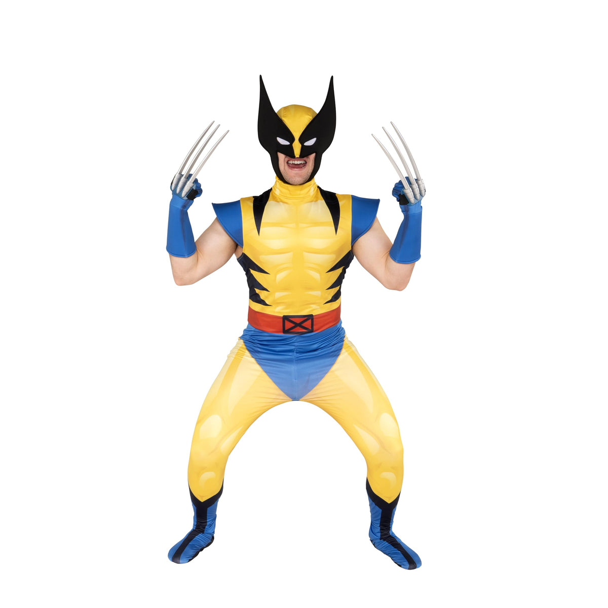 MARVEL Wolverine Official Adult Deluxe Zentai Halloween Costume - (L)