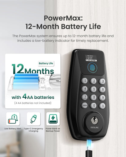 DESLOC C110 Fingerprint Smart Door Lock with Display 🍁 All In One Marketplace Canada