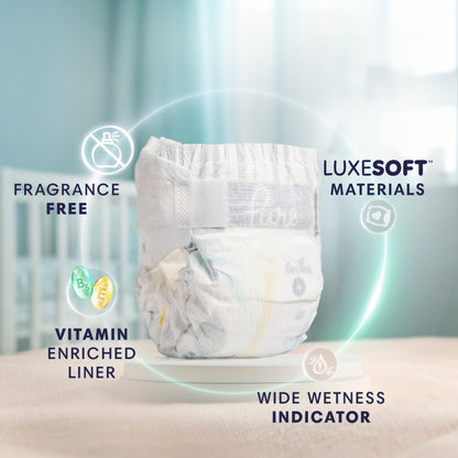 Pampers Pure Baby Diapers, Size 6 (35+ lbs), 108, Up to 100% Leakproof, Premium Hypoallergenic Soft Diapers 🍁 All In One Marketplace Canada