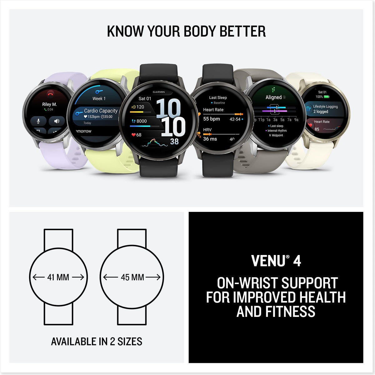 Garmin Venu® 4, 41mm, Advanced Health and Fitness GPS Smartwatch, Bright and Colorful Display, Built-in Flashlight, 10 Days of Battery Life, Lunar Gold with Bone Silicone Band 🍁 All In One Marketplace Canada