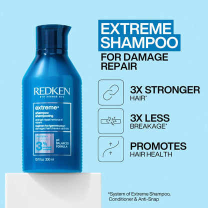 Redken Extreme Shampoo For Dry Damaged Hair, Infused With Proteins to Strengthen And Repair, Prevent Breakage, 300ml 🍁 All In One Marketplace Canada