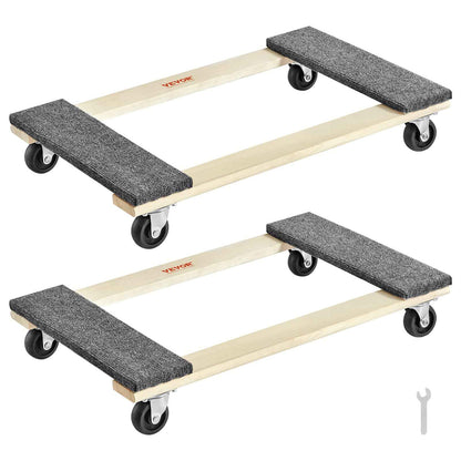 VEVOR Furniture Dolly, 1000 lbs Each Load Capacity, 2 Packs, 18" x 30", 8 x 3" PP Swivel Casters, Heavy Duty Hardwood Furniture Moving Dolly, Mover's Dolly, Moving Cart with Wheels for Heavy Furniture 🍁 All In One Marketplace Canada