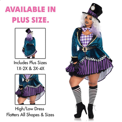 Leg Avenue Women's Delightful Mad Hatter Halloween Costume, Multi, X-Large