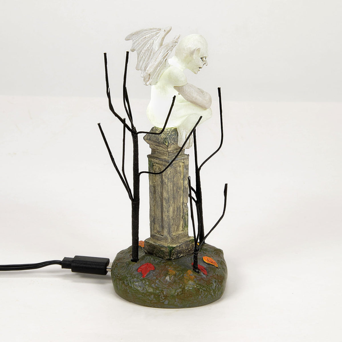Department 56 Village Collection Accessories Halloween Gargoyle Watching Over The Graveyard Lit Figurine, 4 Inch, Multicolor