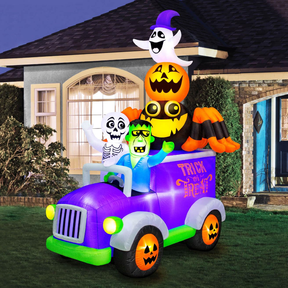 Occasions 10.5' Inflatable Halloween Truck, 10.5 ft Tall, Multicolored
