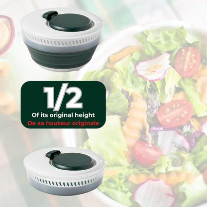 Starfrit Collapsible Salad Spinner 3L Capacity - Compact Storage - Basket Doubles as Colander - Bowl Can Be Used For Serving 🍁 All In One Marketplace Canada