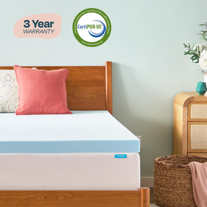 Linenspa 3 Inch Memory Foam Mattress Topper, Gel Infused Twin XL Mattress Topper, CertiPUR-US Certified, Topper Only 🍁 All In One Marketplace Canada