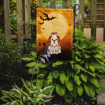 Caroline's Treasures BB4353GF Halloween Shih Tzu Red White Flag Garden Size, Small, Multicolor