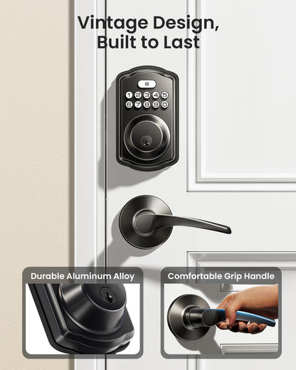 Veise KS01B Keypad Door Lock with 2 Lever Handles Set, Matte Black 🍁 All In One Marketplace Canada