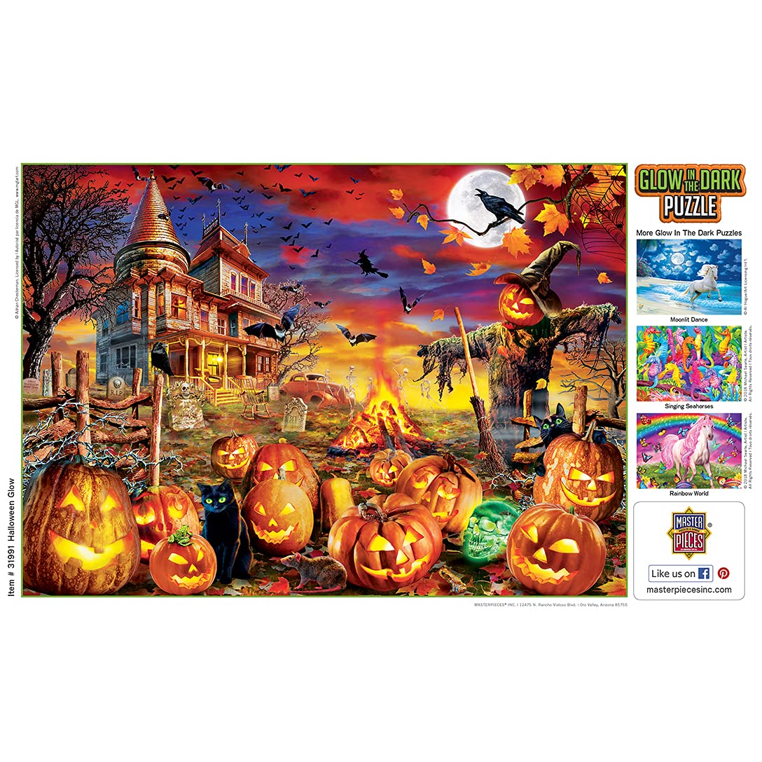 MasterPieces 500 Piece Glow in The Dark Halloween Jigsaw Puzzle - All Hallow's Eve - 15"x21"