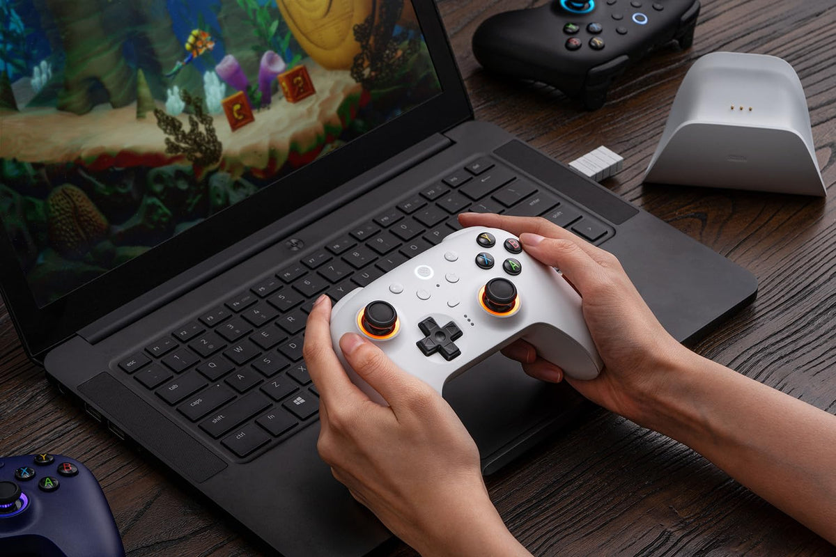 8BitDo Ultimate 2 Wireless Controller for Windows & Android, Gaming Controller with TMR Joysticks, Switchable Hall Effect/Tactile Triggers, RGB Fire Ring, 8Speed Wireless Tech, Purple 🍁 All In One Marketplace Canada
