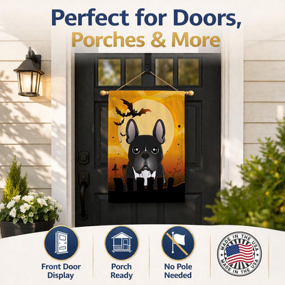 Caroline's Treasures BB1785CHF Halloween French Bulldog Canvas House Size Flag, Multicolor, Large
