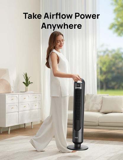 DREO Smart Tower Fan for Bedroom, 90° Oscillating Standing Fans for Room with 4 Speeds, 4 Modes, 25dB Quiet for Sleep, 25ft/s Velocity, 8H Timer, Remote/App/Voice Control for Living Room, Office, Home 🍁 All In One Marketplace Canada