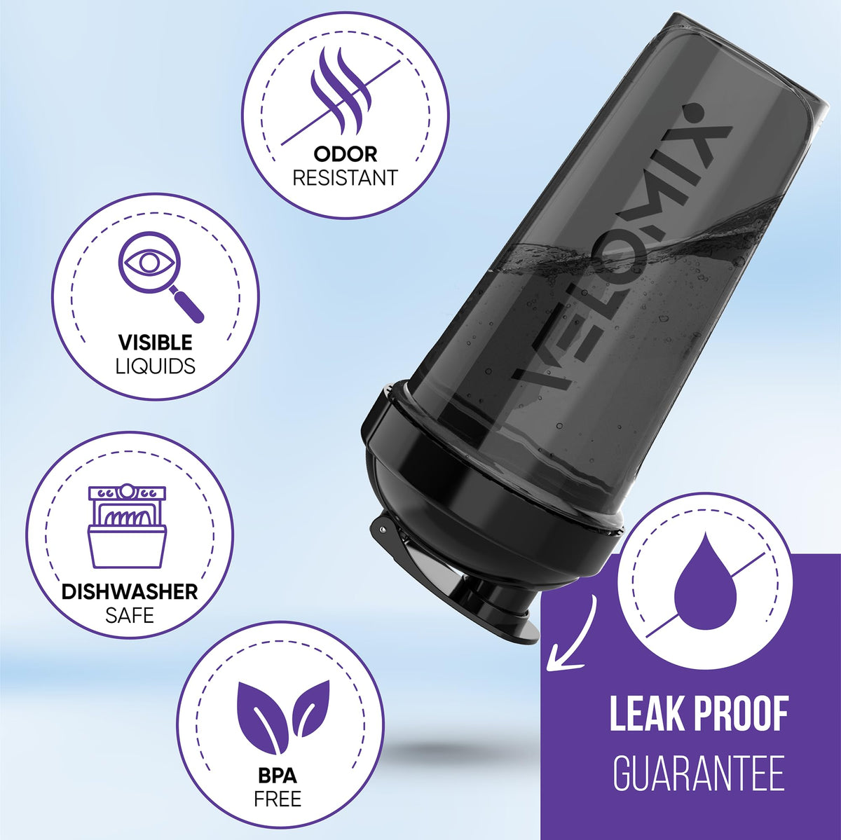 VELOMIX -4 PACK- 28 oz Protein Shaker Bottle for Protein Mixes - 4x Wire Whisk | Leak Proof Shaker Cups for Protein Shakes | Protein Shaker Bottle Pack | Protein Shake Cup(Silver Mix) 🍁 All In One Marketplace Canada