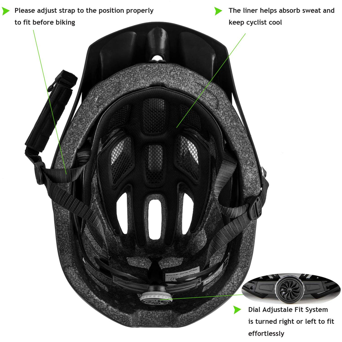 Bike Helmet, Exclusky Mountain Bike Helmet Men Women Lightweight Breathable Adjustable Adult Bicycle Cycle MTB Helmet 56-61cm 🍁 All In One Marketplace Canada