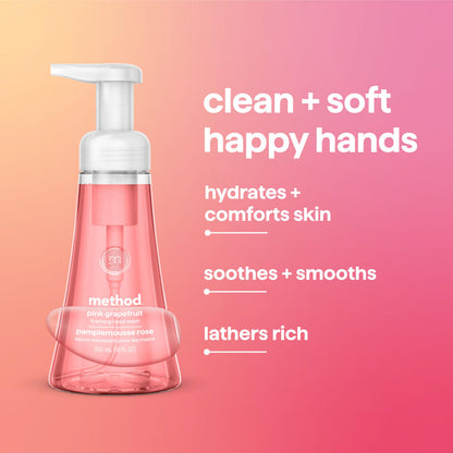 Method Foaming Hand Soap, Biodegradable Formula with Foaming Soap Dispenser Made of 100% Recycled Plastic, Pink Grapefruit Scent, 300 ml Soap Pump Bottles, 6 Pack 🍁 All In One Marketplace Canada